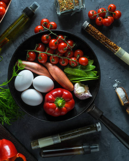 istock Ingredients for cooking shakshuka, closeup view 1254085432