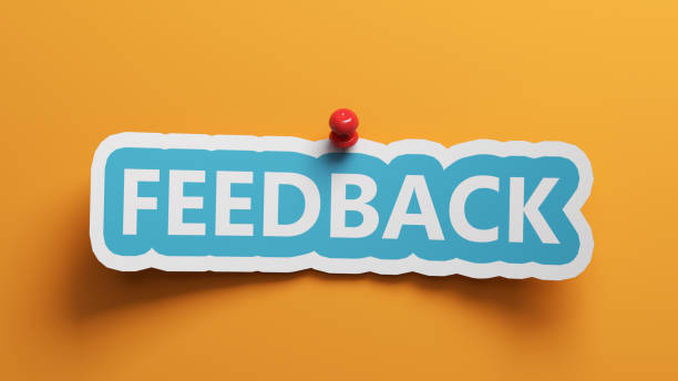 Feed Back Concept.Feed Back Text Pinned To The Yellow Background Feed Back Concept.Feed Back Text Pinned To The Yellow Background With Red Pin Horizontal Composition With Copy Space feedback stock pictures, royalty-free photos & images