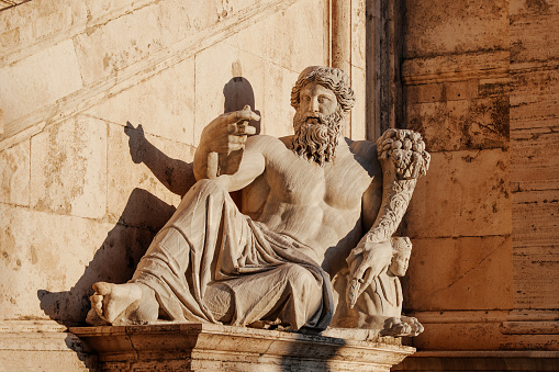 Statue of the God of the Nile river in Rome, located on the Capitol hill, Italy.
