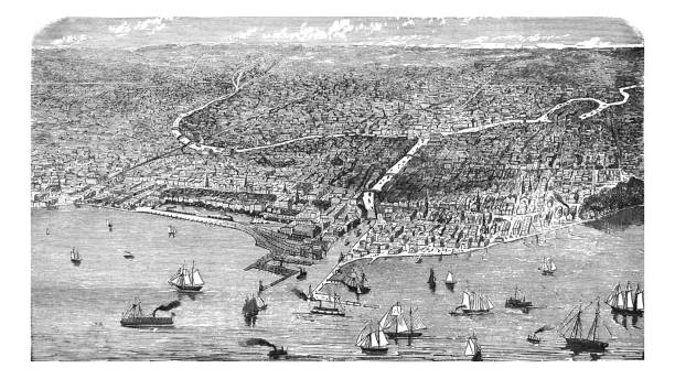 istock American Cities - Birds eye view of Chicago from the lake side 1254095683