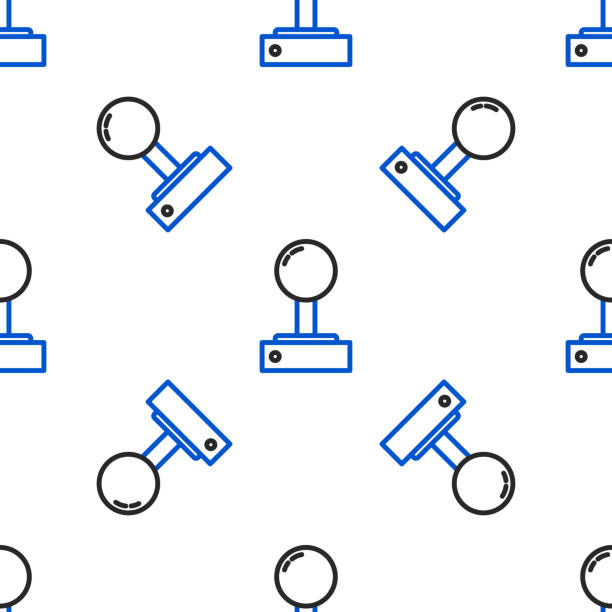 白い背景に分離シームレスなパターンアーケードマシンのアイコンのためのラインジョイスティック。ジョイスティックゲームパッド。カラフルなアウトラインコンセプト。ベクトル - seamless padding backgrounds wallpaper点のイラスト素材／クリップアート素材／マンガ素材／アイコン素材