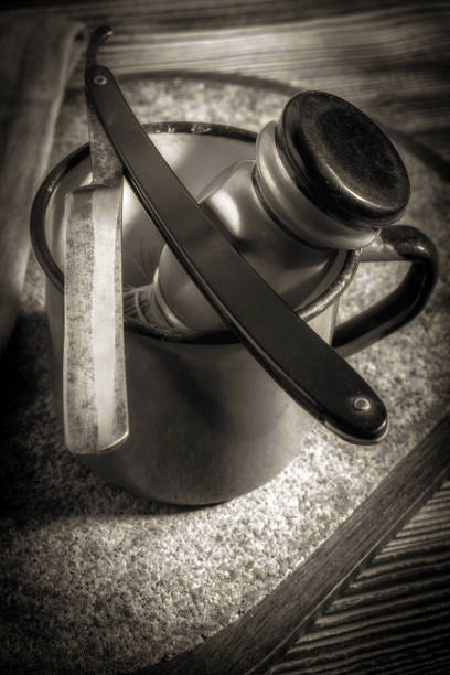 istock Vintage tools for barber shop. 1254096136