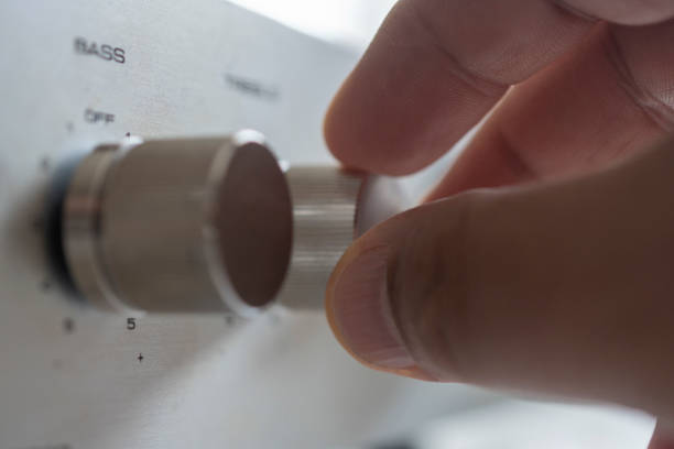 istock Close-up Shot of An Old Amplifier Button While A Male Turning It On 1254097237