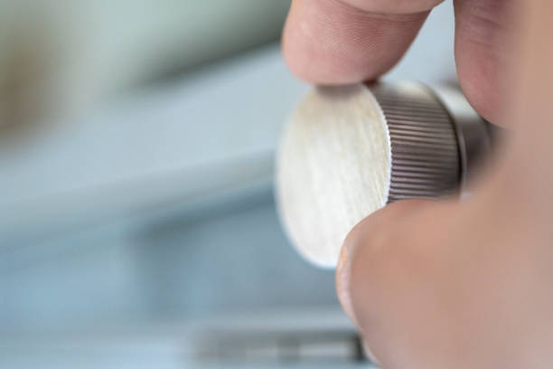 istock Close-up Shot of An Old Amplifier Button While A Male Turning It On 1254097545