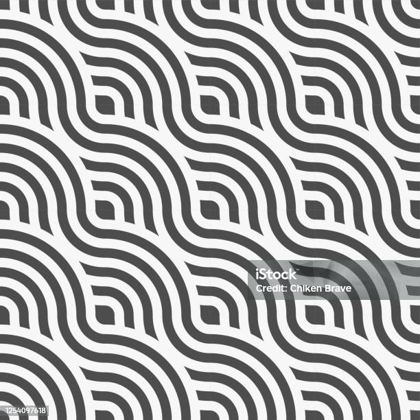 Continuous Wave Graphic Flow Art Pattern Repetitive Simple Vector ...