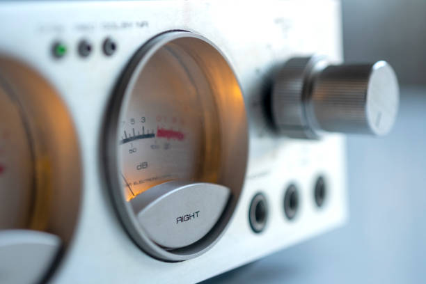istock Close-up Shot of An Old Amplifier Button 1254098196