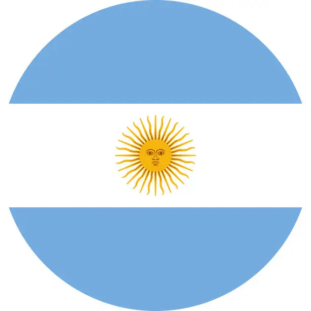 Vector illustration of Argentina round flag graphics design.