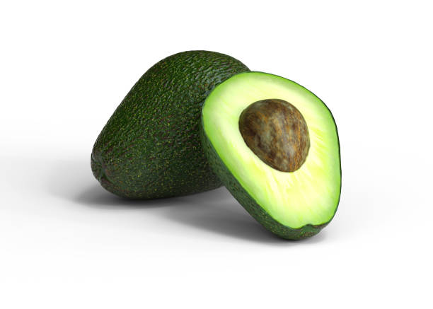 Avocado isolated 3d rendering stock photo