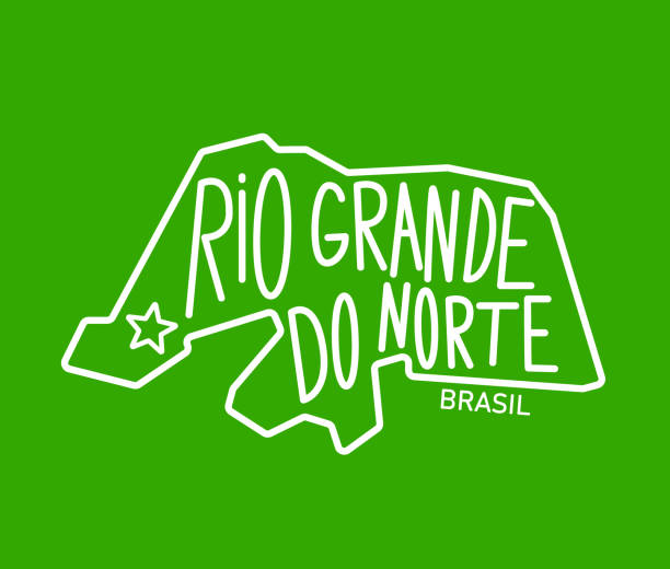 геометрическая карта бразильского штата рио-гранде-ду-норти - rio grande stock illustrations