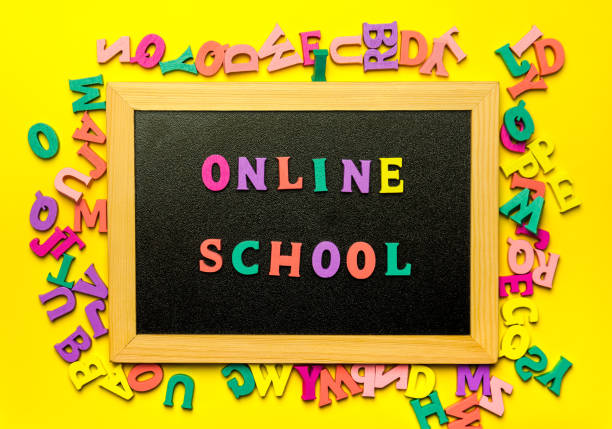 istock Distance learning concept on the blackboard with letters 1254116724