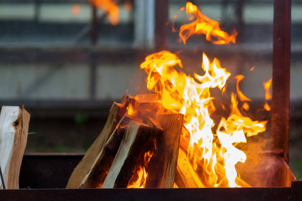 palenie węgla drzewnego w ogniu do grillowania - char grilled fire coal heat zdjęcia i obrazy z banku zdjęć