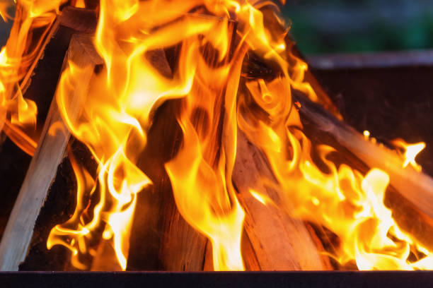 istock Burning charcoal in the fire for barbecue 1254121668