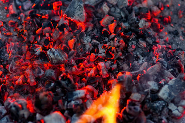 istock Burning charcoal in the fire for barbecue 1254121695