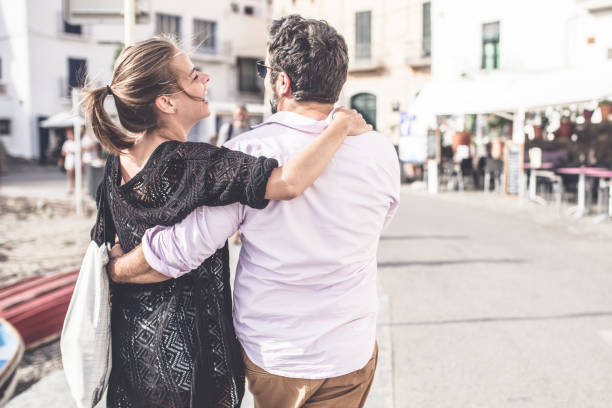 istock Happy couple on a walk 1254125349