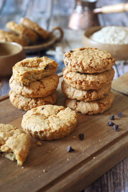 istock Oatmeal cookies with chocolate drops 1254131218