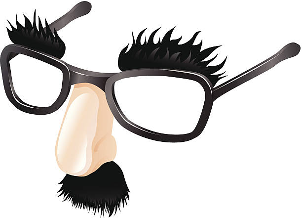 Funny disguise illustration Funny disguise, comedy  fake nose moustache, eyebrows and glasses. groucho marx disguise stock illustrations