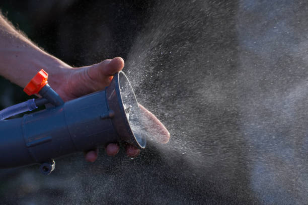 istock Water splash from automizer,Agricultural atomizer spraying pesticides 1254136749