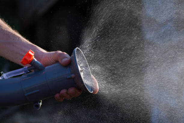 istock Water splash from automizer,Agricultural atomizer spraying pesticides 1254136786