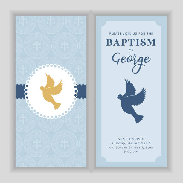 ilustrações de stock, clip art, desenhos animados e ícones de baptism invitation - batismo