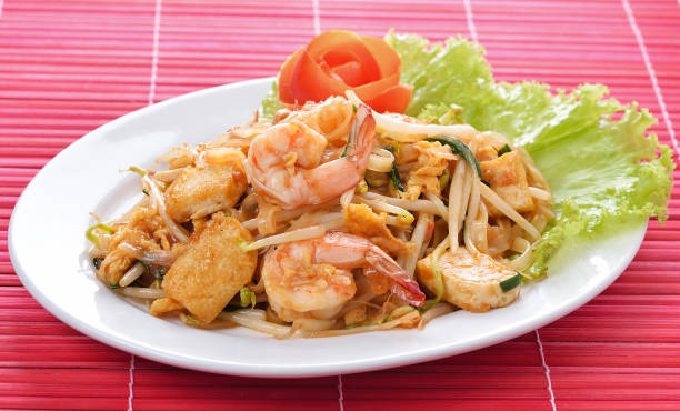 istock Pad thai shrimp is noodle food Thai Style. 1254150243