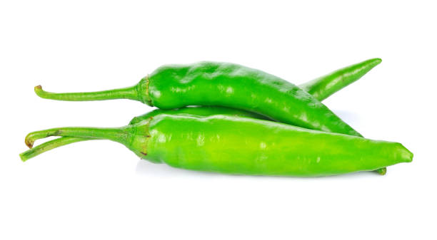 istock Green hot chili pepper isolated on white 1254150265