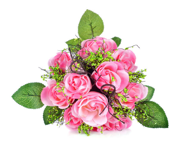 istock Colorful artificial flower on white background 1254150281