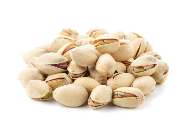 istock Pistachio nuts isolated on a white background. 1254150402