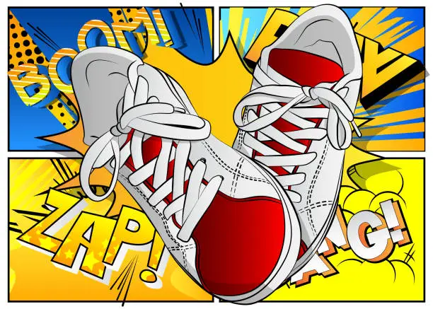 Vector illustration of A pair of Sneaker, sport shoes