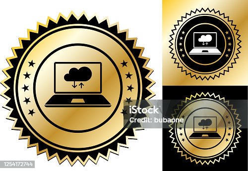 istock Laptop Computer with Cloud Computing Icon 1254172744