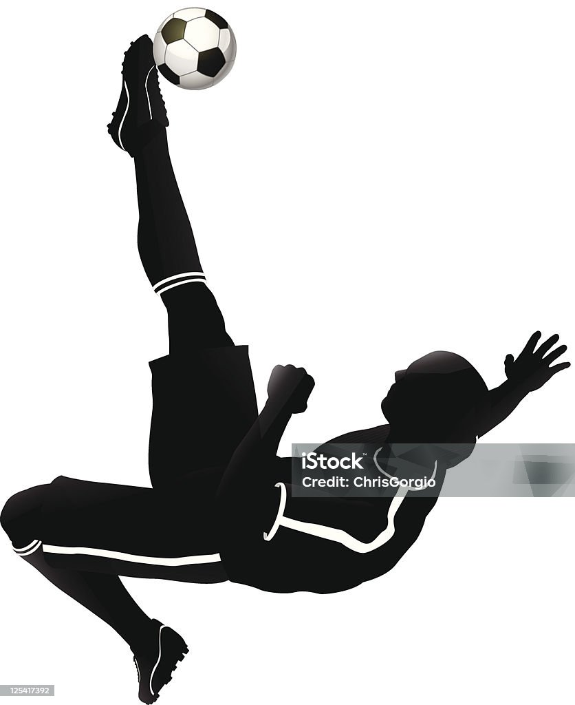 football Joueur de football-illustration - clipart vectoriel de Silhouette - Contre-jour libre de droits