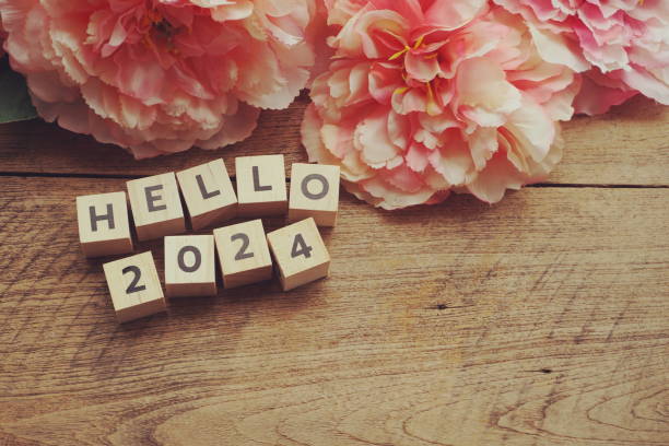istock Hello 2024 alphabet letter with space copy on wooden background 1254174555