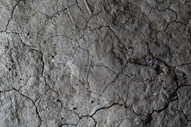 istock Dry cracked earth ground texture. No watering desert. 1254175564
