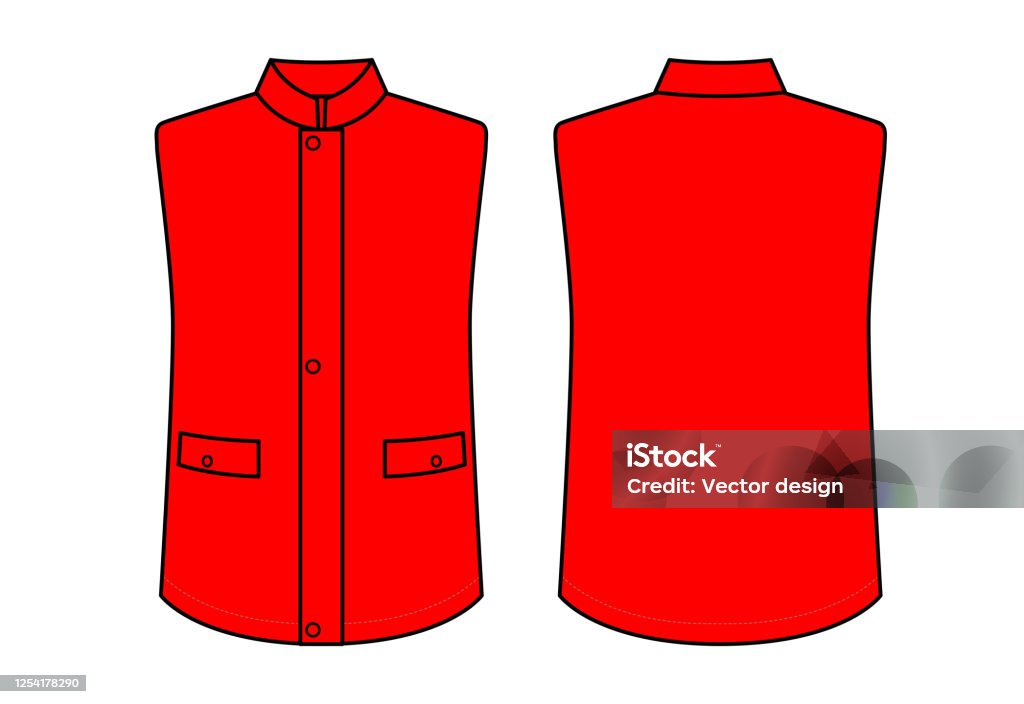 Red Vectorvest Red Vest Vector For Template Stock Illustration - Download Image Now ...
