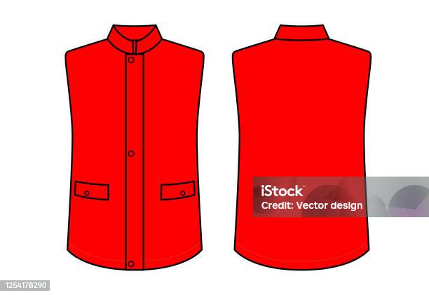 Red Vectorvest Red Vest Vector For Template Stock Illustration - Download Image Now ...
