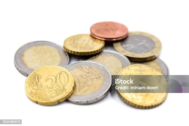 New Minimum Wage In 2022 Of 982 Euros Law Germany Hourly Wage And Basic Wage Coin Before White Stock Photo - Download Image Now