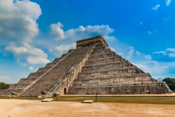 istock Temple of Kukulcan also known as El Castillo is a step pyramid at Chichen Itza complex 1254180053