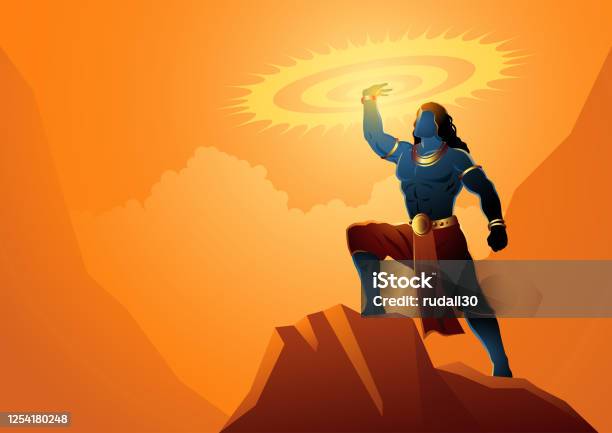 Lord Krishna Holding Sudarshan Chakra Stock Illustration - Download Image  Now - Krishna, God, Vishnu - iStock