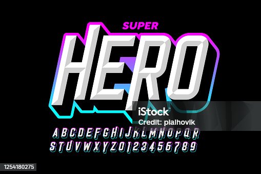 istock Comics superhero style font 1254180275