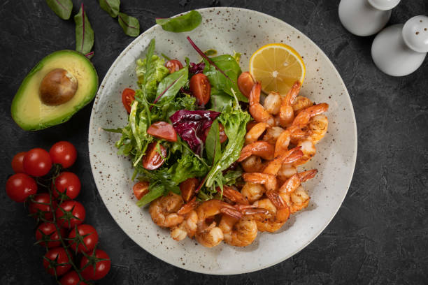 istock salad with shrimp and avocado 1254184523