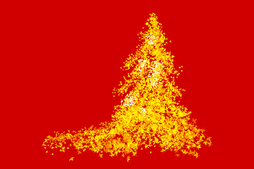 Christmas Trees abstract designs in red