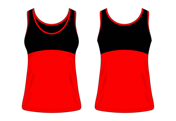 istock Tank Top Design Black/Red Colors Vector For Women 1254187828