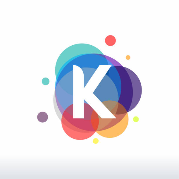 ilustraciones, imágenes clip art, dibujos animados e iconos de stock de abstract k initial logo designs concept vector, colorful letter k logo designs - percentage sign flash