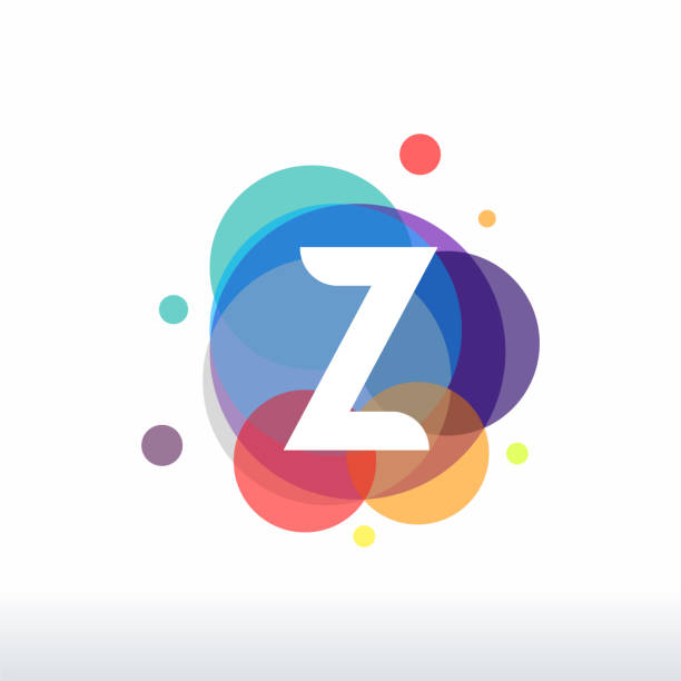 추상 z 초기 로고 디자인 컨셉 벡터, 컬러풀 한 편지 z 로고 디자인 - alphabet letter z three dimensional shape typescript stock illustrations