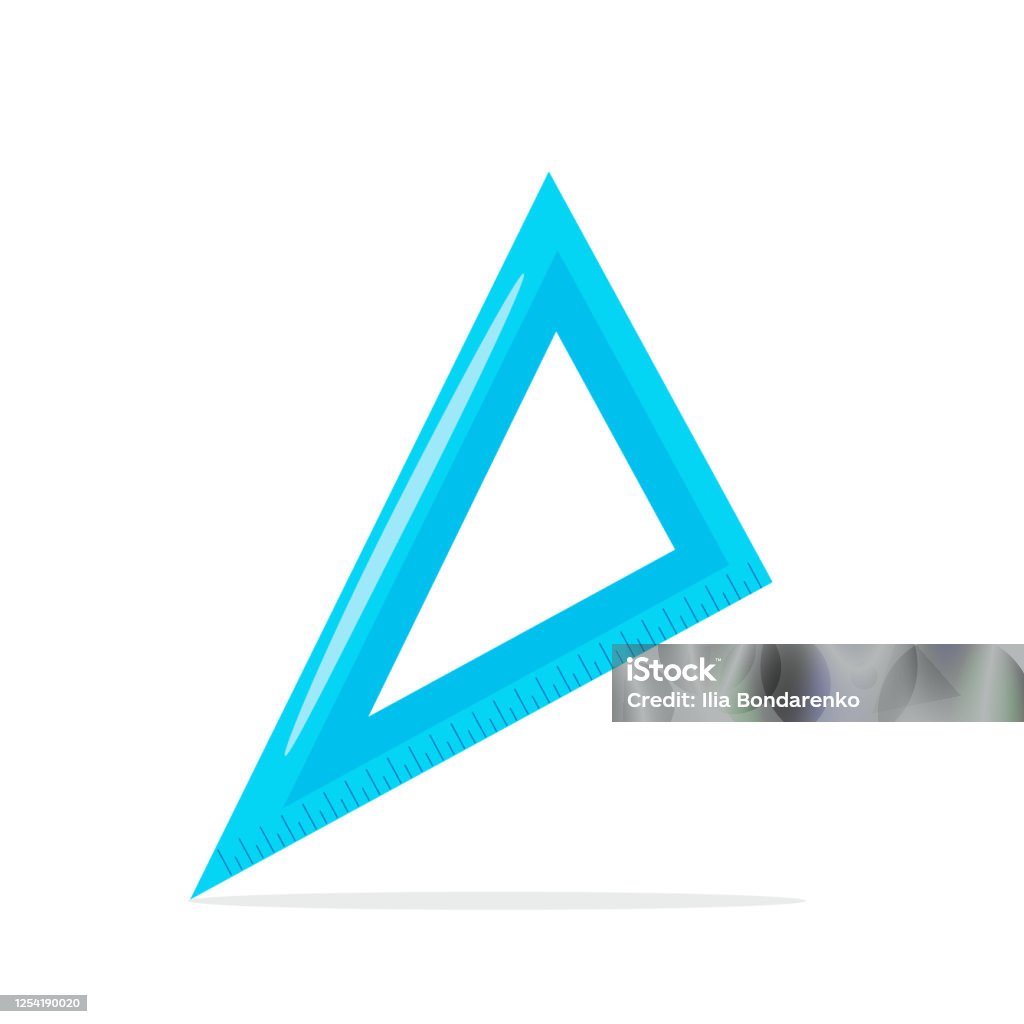 Triangular Blue Shaped Ruler Blue Triangular Ruler Isolated On A White Background School Supplies ...