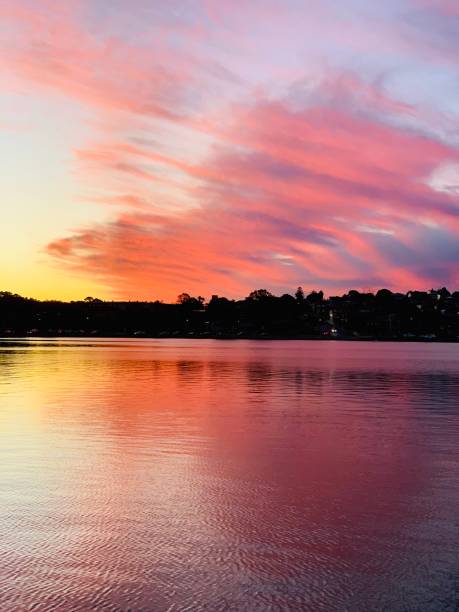 istock Sunset, vibrant sky by the bay 1254190290