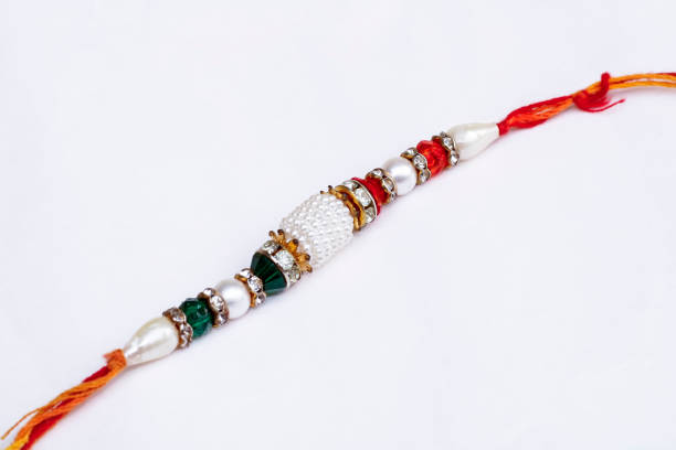 istock Close up portrait isolated colourful rakhi with white background 1254193111