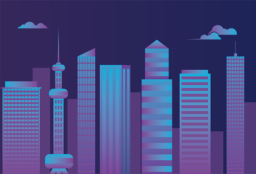 High Rise Animation Urban Highrise Building Stock Illustration - Download Image Now ...