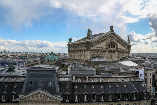 istock Paris urban skyline with old buildings 1254196011