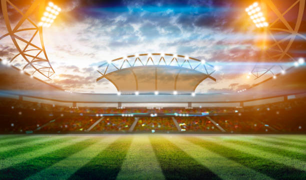 istock lights at night and football stadium 3D 1254197730