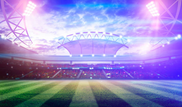 istock lights at night and football stadium 3D 1254197741